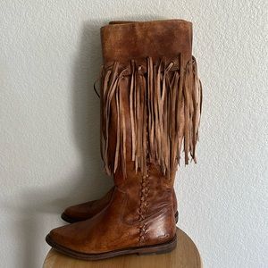 BedStu Hoplia Fringe Leather Tall Boots
